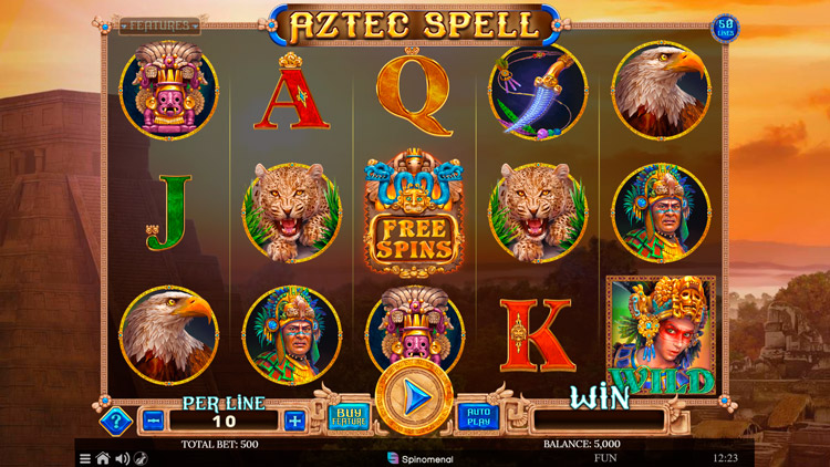 Aztec Spell video slot splash screen