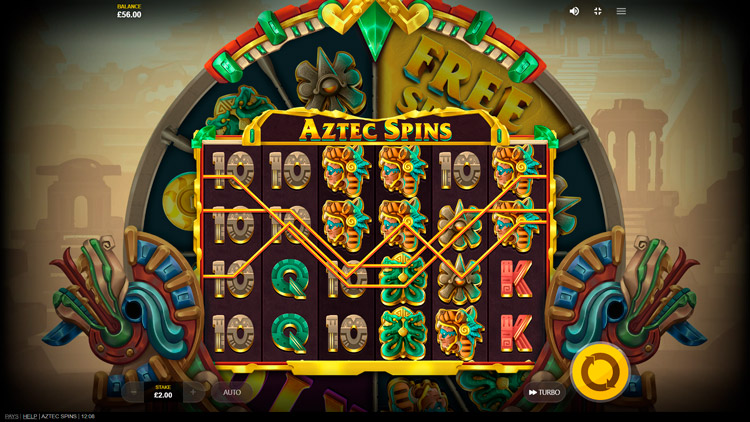 Prize combos in Aztec Spins game