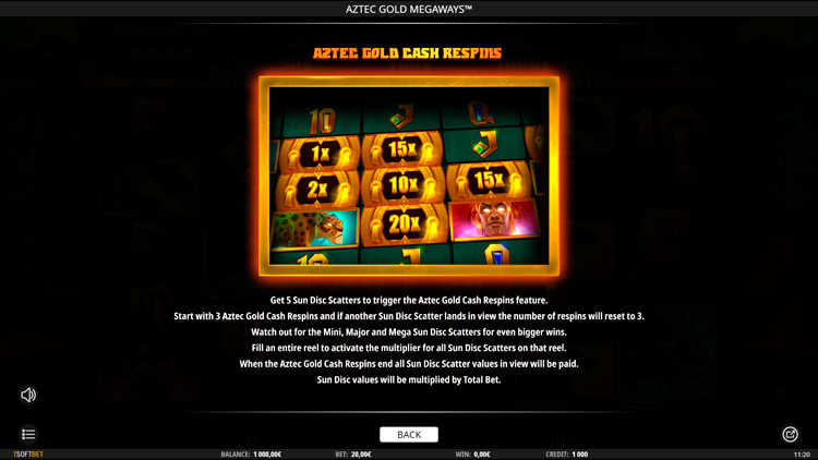 Respins in Aztec Gold MegaWays slot